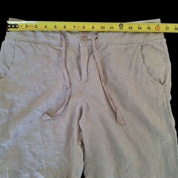 100% Linen Shorts Modest Drawstring Pockets Flax sz 8 JONES & CO. JONES NEW YORK - Picture 9 of 16